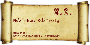 Márkus Károly névjegykártya