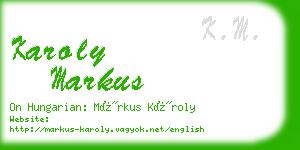 karoly markus business card